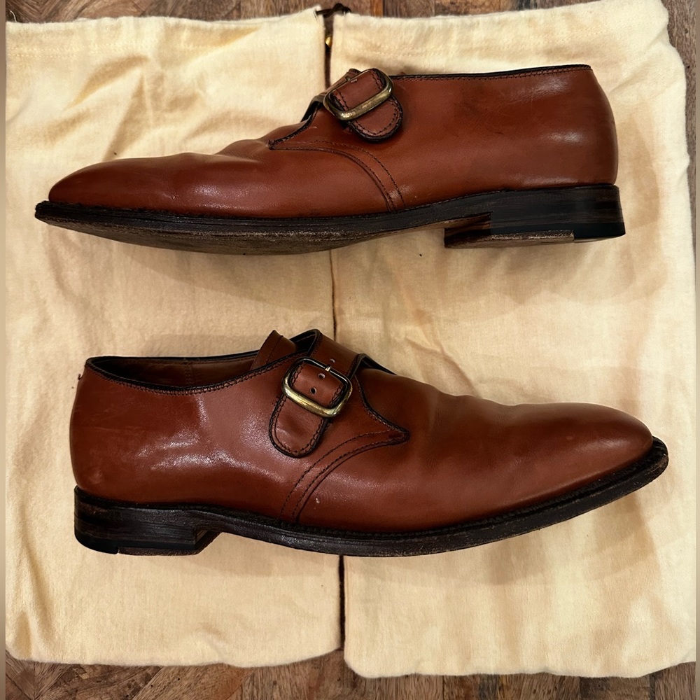 Alden 1576 Cordovan Burnished Calf Skin Monk Strap Size 9D
